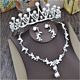 Brautschmuck Strass Perlen Silber Diadem Halskette Ohrringe Schmuck Hochzeit XL0404