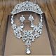 Brautschmuck Strass Silber Diadem Pfau Halskette Ohrringe Schmuck Hochzeit