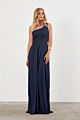 Elegante One Shoulder Brautjungfernkleider Jersey Lang Dunkelblau