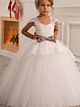 Prinzessin Ball Festliche Kindermode Hochzeit Blumenmädchen Kleid Spitze Tüll Altrosa Gürtel