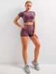 Yoga Kleidung Kurze Sporthose Damen Crop Top Weinrot Fitness Activewear