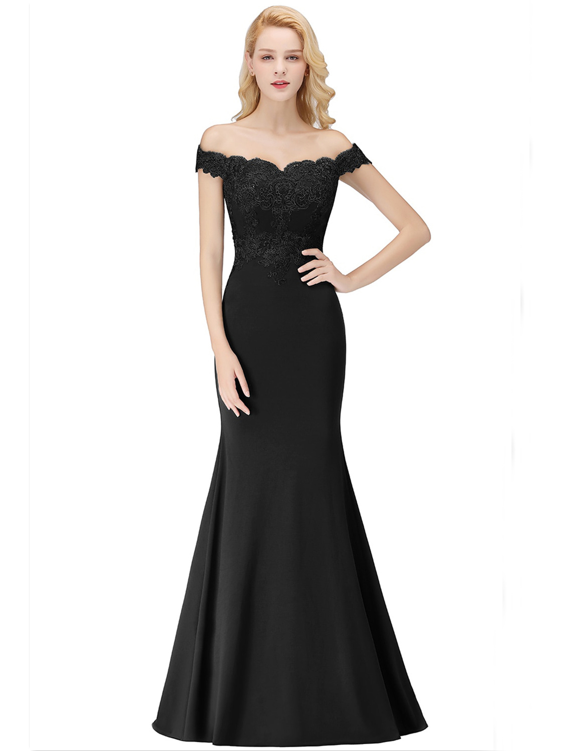 Kleid Lang Carmenausschnitt Kleid Lang Carmenausschnitt